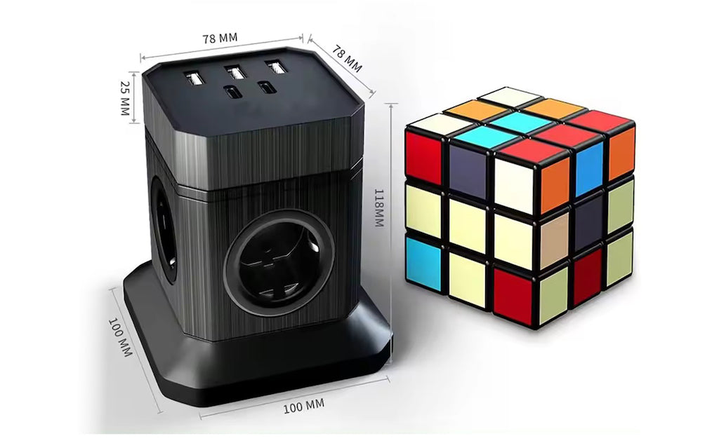 TP-VE5U4E PowerCube – 4× EU Steckdosen mit 5× USB (inkl. USB-C 20 W Schnellladung)