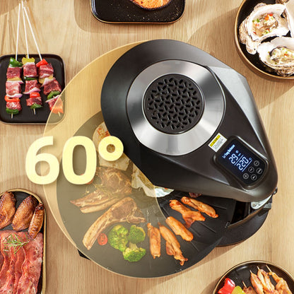 LY-007 Infrarot Elektrogrill mit LCD-Touchscreen, 360° Drehplatte, 80–280°C Temperaturregelung – Rauchfreies Grillen für Innenräume