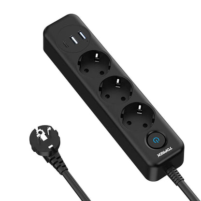 TP-FD3U3E-PD | Flache Mehrfachsteckdose mit USB-A & USB-C Schnellladung