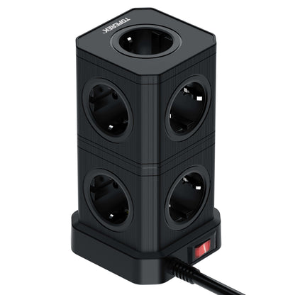 TP-VE4U9E-C vertikale Steckdosenleiste mit 9 EU-Steckplätzen und USB Ports für effiziente Energieversorgung.