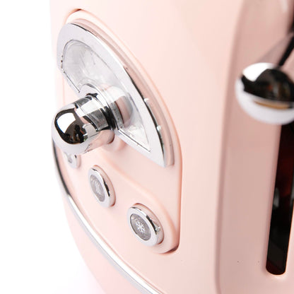 TO-0201 Retro Toaster – Pastell Edition | 2-Scheiben-Toaster im Vintage-Design, extra breite Schlitze, vielseitige Funktionen